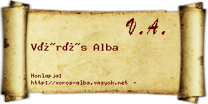 Vörös Alba névjegykártya